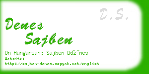 denes sajben business card